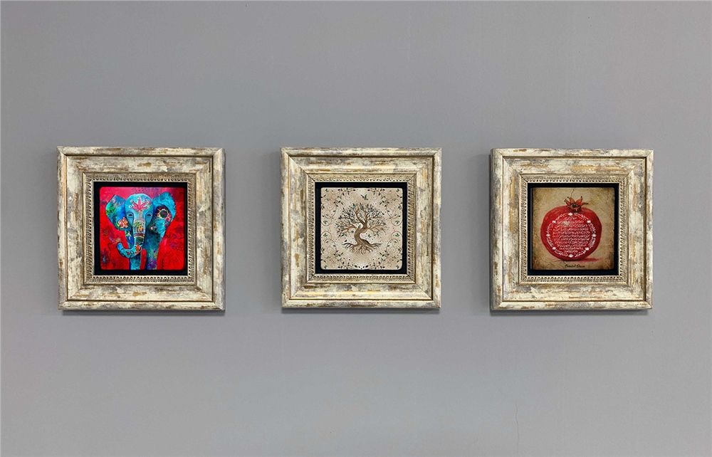 OSCAR STONE DECOR 3'lü ÇERÇEVELİ DOĞALTAŞ DUVAR DEKORU / 3CDD-40-407 (WALL DECOR)