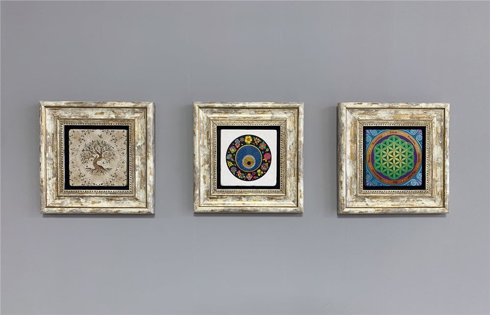 OSCAR STONE DECOR 3'lü ÇERÇEVELİ DOĞALTAŞ DUVAR DEKORU / 3CDD-40-252 (WALL DECOR)