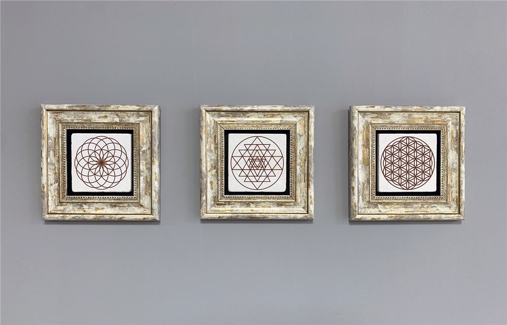 OSCAR STONE DECOR 3'lü ÇERÇEVELİ DOĞALTAŞ DUVAR DEKORU / 3CDD-40-277 (WALL DECOR)