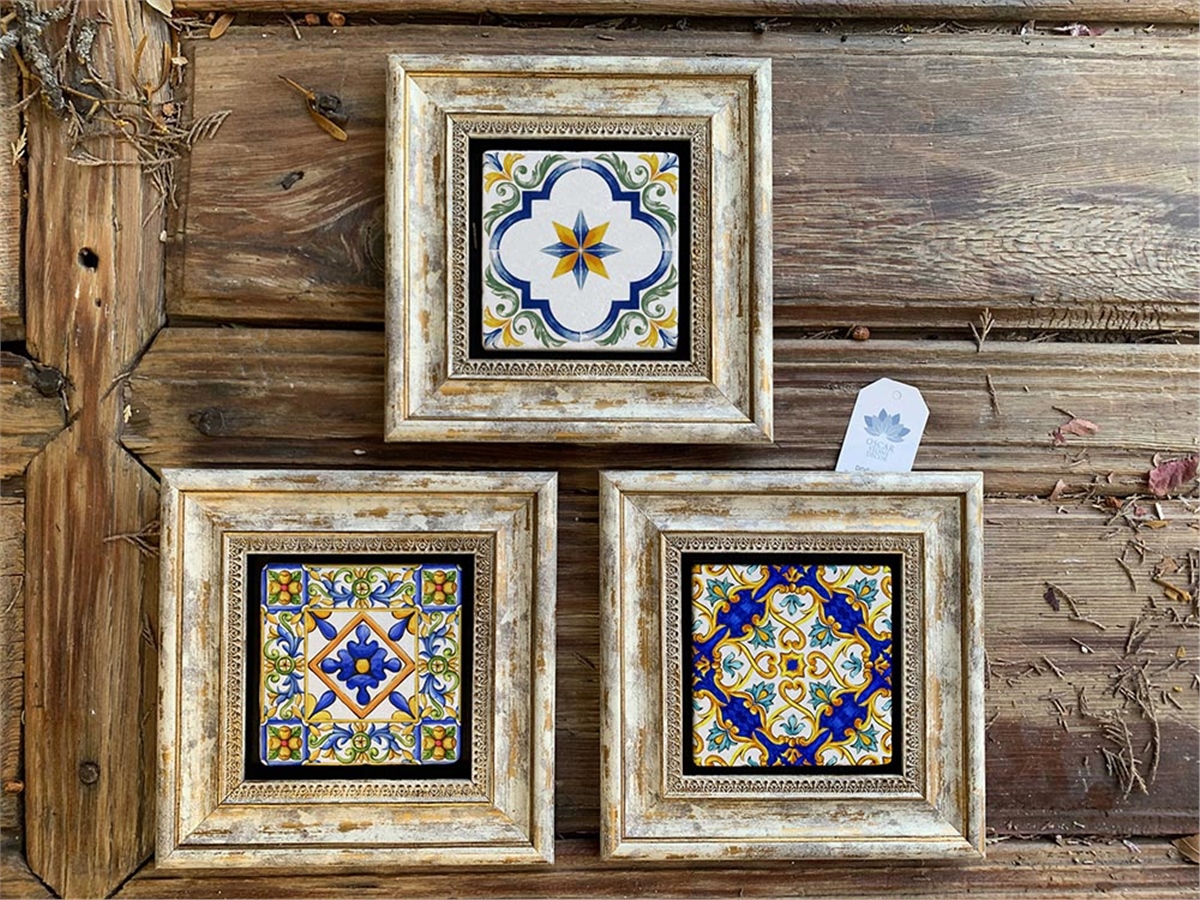 OSCAR STONE DECOR 3'lü ÇERÇEVELİ DOĞALTAŞ DUVAR DEKORU / 3CDD-40-225 (WALL DECOR)