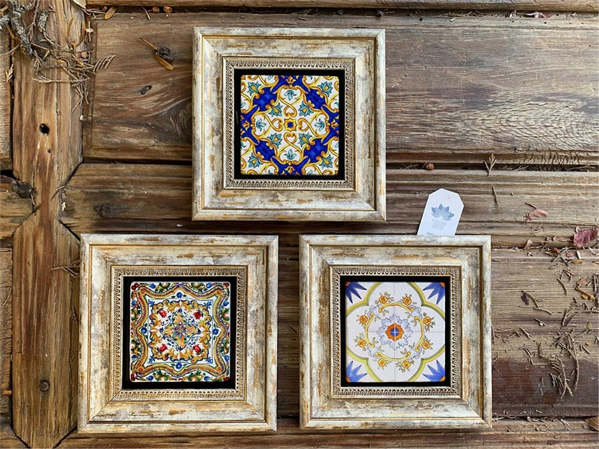 OSCAR STONE DECOR 3'lü ÇERÇEVELİ DOĞALTAŞ DUVAR DEKORU / 3CDD-40-222 (WALL DECOR)