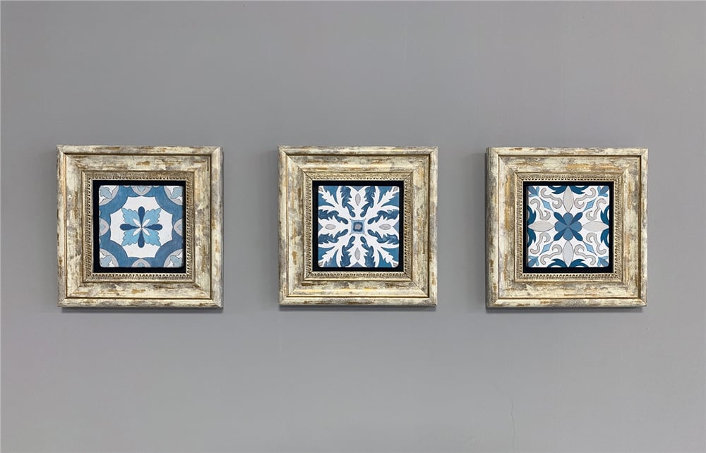 OSCAR STONE DECOR 3'lü ÇERÇEVELİ DOĞALTAŞ DUVAR DEKORU / 3CDD-40-326 (WALL DECOR)