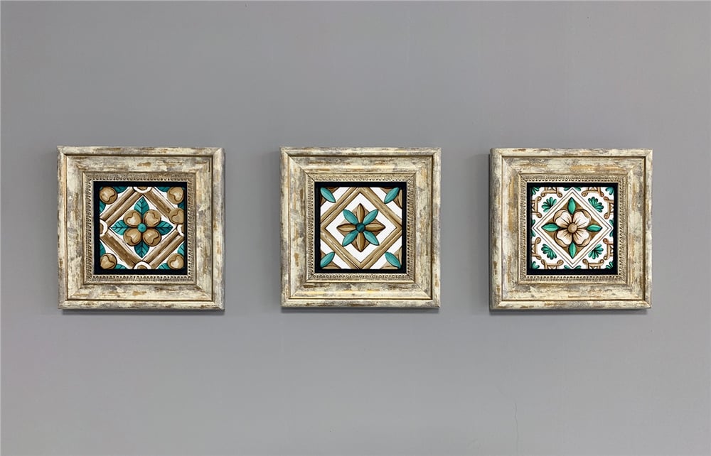 OSCAR STONE DECOR 3'lü ÇERÇEVELİ DOĞALTAŞ DUVAR DEKORU / 3CDD-40-315 (WALL DECOR)