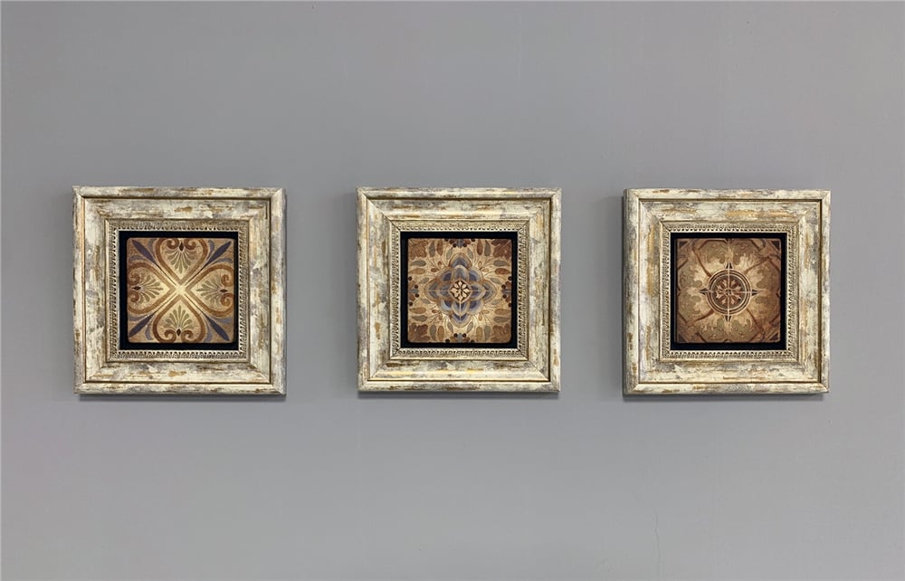 OSCAR STONE DECOR 3'lü ÇERÇEVELİ DOĞALTAŞ DUVAR DEKORU / 3CDD-40-329 (WALL DECOR)