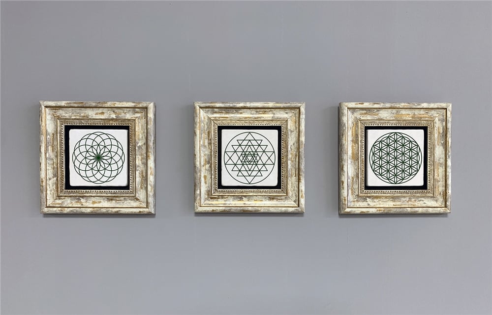 OSCAR STONE DECOR 3'lü ÇERÇEVELİ DOĞALTAŞ DUVAR DEKORU / 3CDD-40-279 (WALL DECOR)