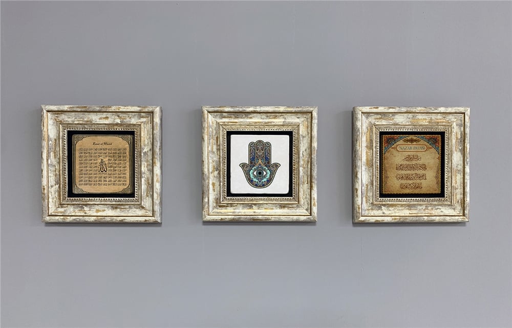 OSCAR STONE DECOR 3'lü ÇERÇEVELİ DOĞALTAŞ DUVAR DEKORU / 3CDD-40-242 (WALL DECOR)