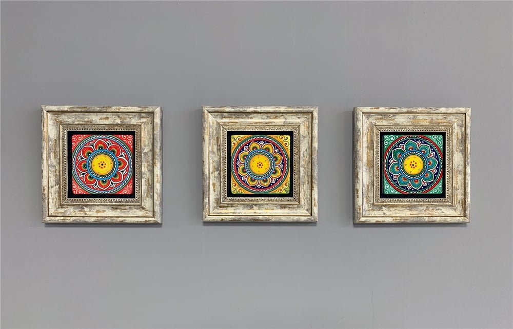 OSCAR STONE DECOR 3'lü ÇERÇEVELİ DOĞALTAŞ DUVAR DEKORU / 3CDD-40-313 (WALL DECOR)