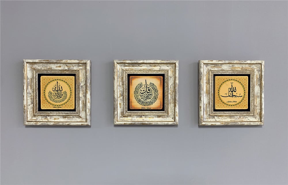 OSCAR STONE DECOR 3'lü ÇERÇEVELİ DOĞALTAŞ DUVAR DEKORU / 3CDD-40-258 (WALL DECOR)