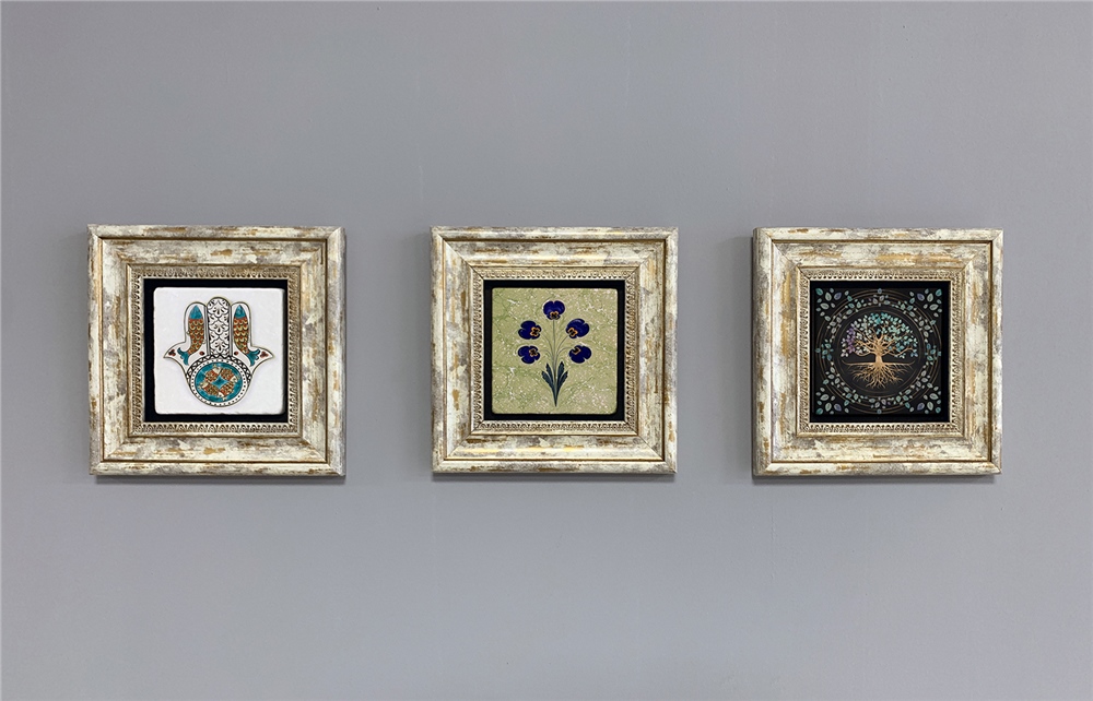 OSCAR STONE DECOR 3'lü ÇERÇEVELİ DOĞALTAŞ DUVAR DEKORU / 3CDD-40-262 (WALL DECOR)