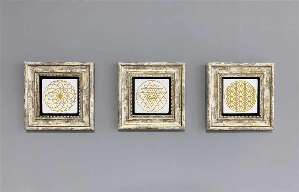 OSCAR STONE DECOR 3'lü ÇERÇEVELİ DOĞALTAŞ DUVAR DEKORU / 3CDD-40-281 (WALL DECOR)