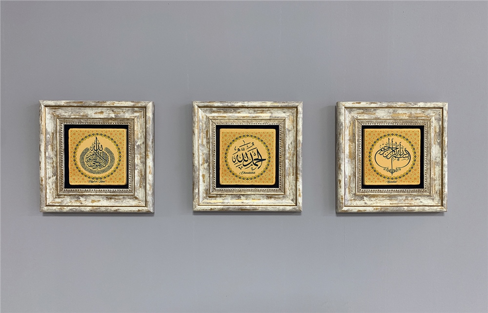 OSCAR STONE DECOR 3'lü ÇERÇEVELİ DOĞALTAŞ DUVAR DEKORU / 3CDD-40-256 (WALL DECOR)