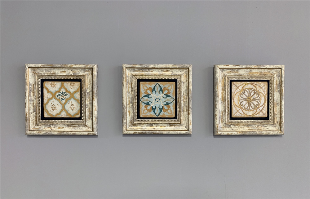 OSCAR STONE DECOR 3'lü ÇERÇEVELİ DOĞALTAŞ DUVAR DEKORU / 3CDD-40-332 (WALL DECOR)