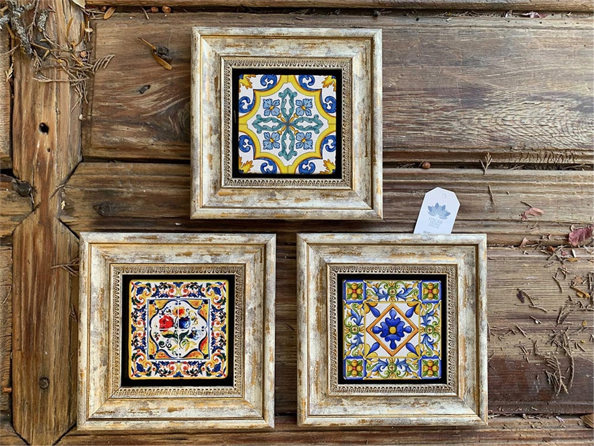 OSCAR STONE DECOR 3'lü ÇERÇEVELİ DOĞALTAŞ DUVAR DEKORU / 3CDD-40-223 (WALL DECOR)