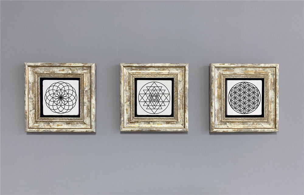 OSCAR STONE DECOR 3'lü ÇERÇEVELİ DOĞALTAŞ DUVAR DEKORU / 3CDD-40-278 (WALL DECOR)