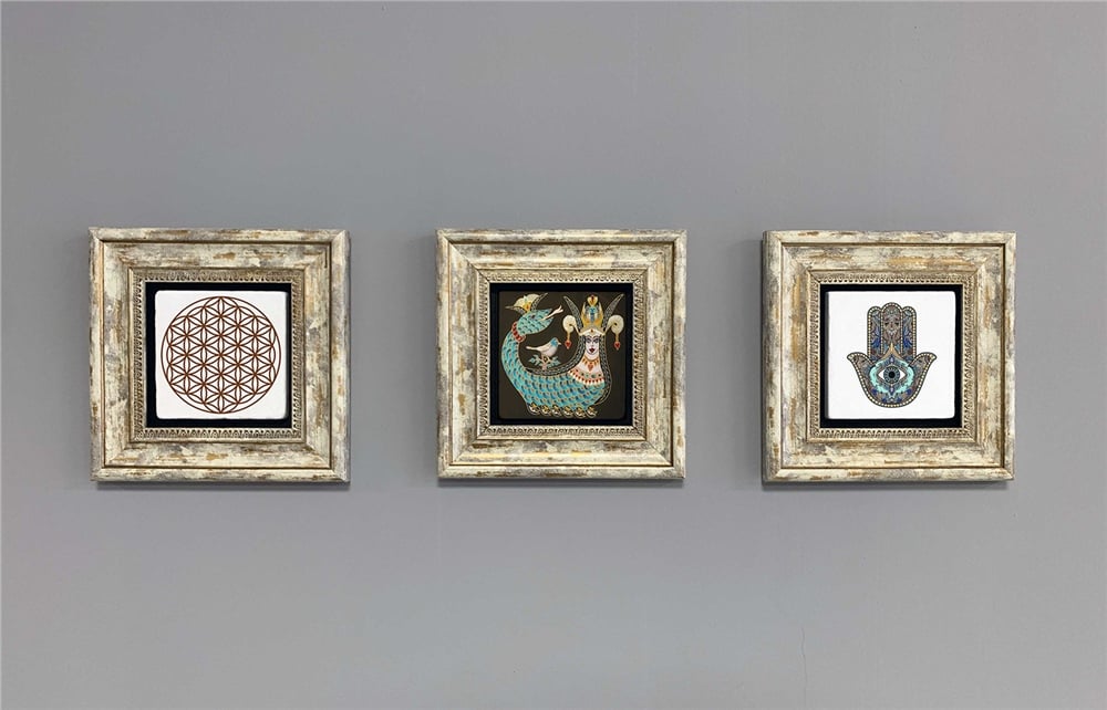 OSCAR STONE DECOR 3'lü ÇERÇEVELİ DOĞALTAŞ DUVAR DEKORU / 3CDD-40-342 (WALL DECOR)