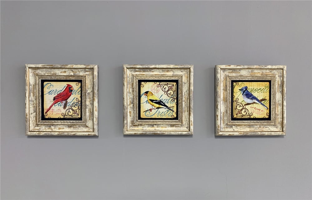 OSCAR STONE DECOR 3'lü ÇERÇEVELİ DOĞALTAŞ DUVAR DEKORU / 3CDD-40-285 (WALL DECOR)