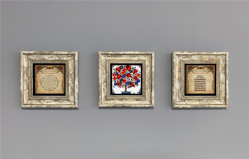OSCAR STONE DECOR 3'lü ÇERÇEVELİ DOĞALTAŞ DUVAR DEKORU / 3CDD-40-380 (WALL DECOR)