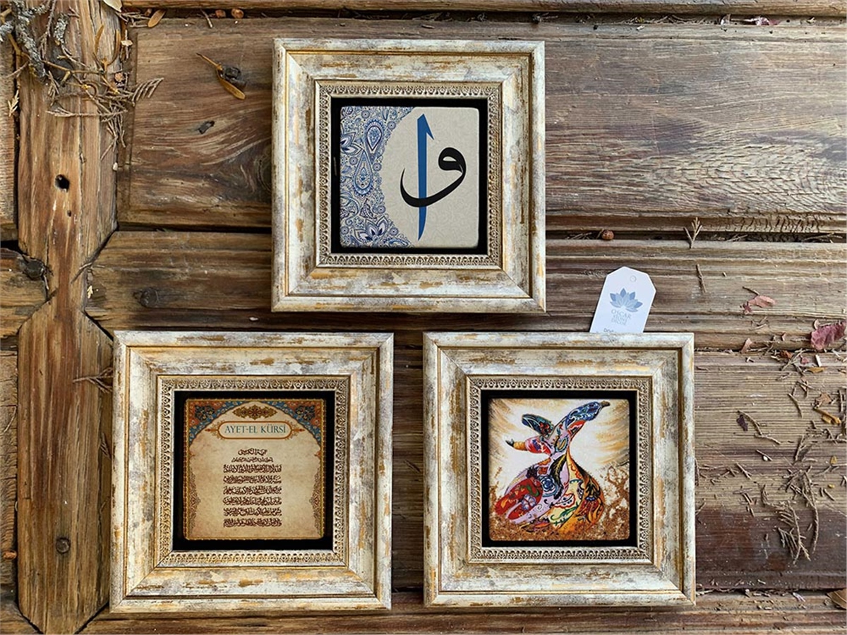 OSCAR STONE DECOR 3'lü ÇERÇEVELİ DOĞALTAŞ DUVAR DEKORU / 3CDD-40-217 (WALL DECOR)