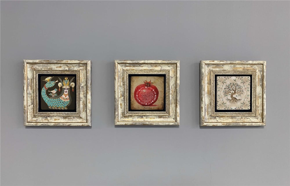 OSCAR STONE DECOR 3'lü ÇERÇEVELİ DOĞALTAŞ DUVAR DEKORU / 3CDD-40-351 (WALL DECOR)