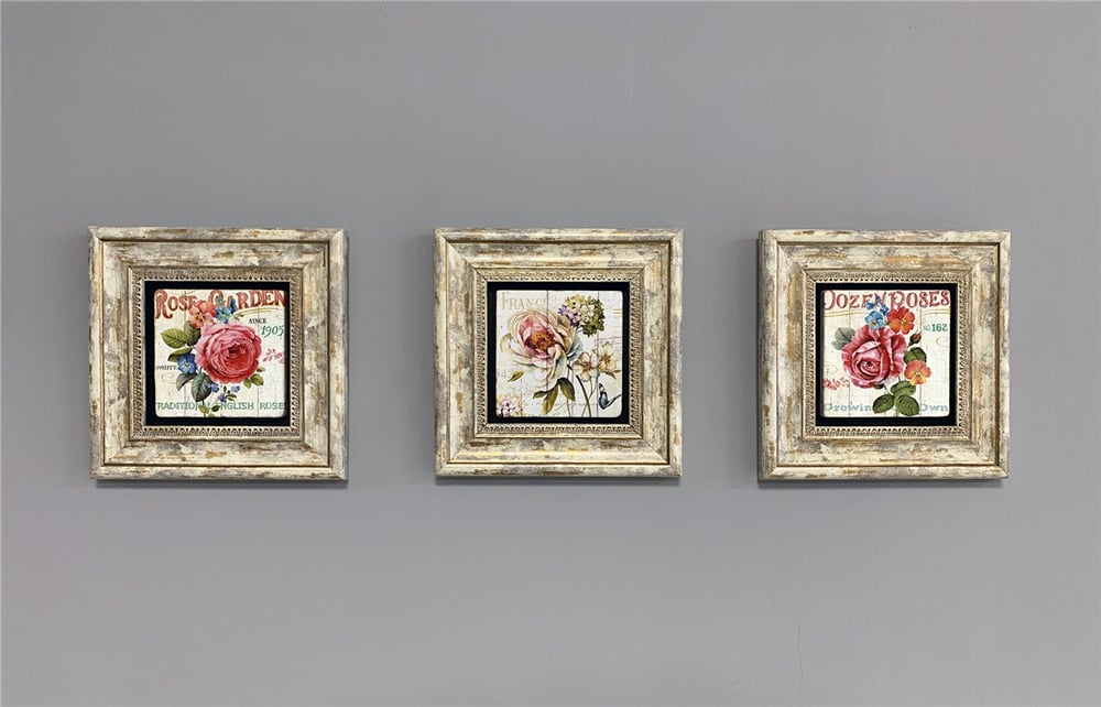 OSCAR STONE DECOR 3'lü ÇERÇEVELİ DOĞALTAŞ DUVAR DEKORU / 3CDD-40-286 (WALL DECOR)