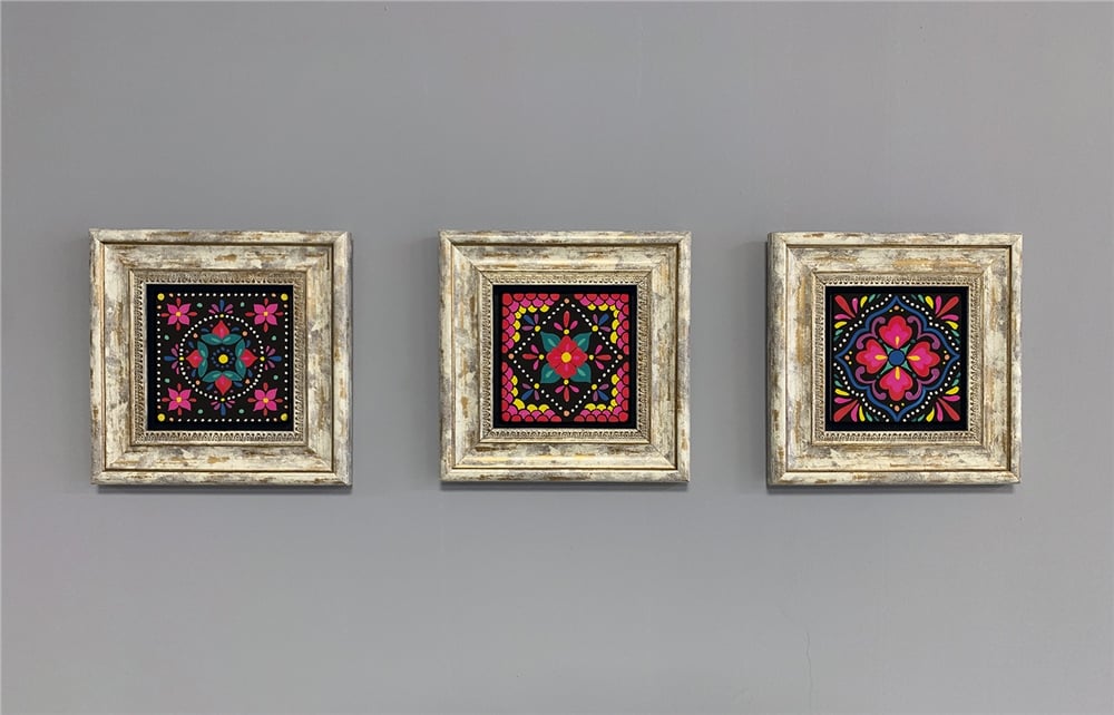 OSCAR STONE DECOR 3'lü ÇERÇEVELİ DOĞALTAŞ DUVAR DEKORU / 3CDD-40-339 (WALL DECOR)