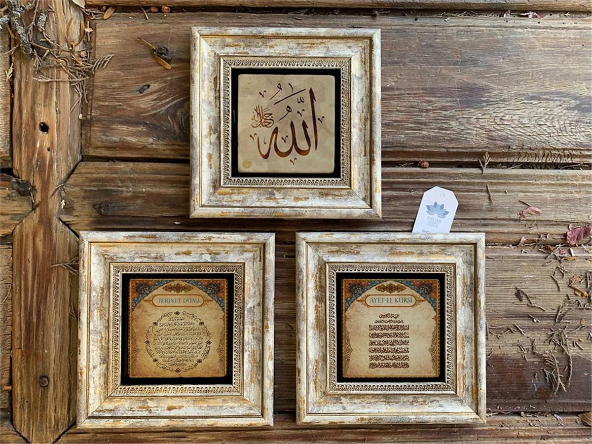 OSCAR STONE DECOR 3'lü ÇERÇEVELİ DOĞALTAŞ DUVAR DEKORU / 3CDD-40-219 (WALL DECOR)