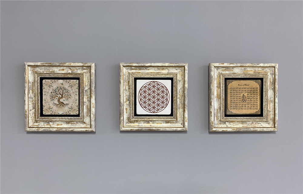 OSCAR STONE DECOR 3'lü ÇERÇEVELİ DOĞALTAŞ DUVAR DEKORU / 3CDD-40-246 (WALL DECOR)