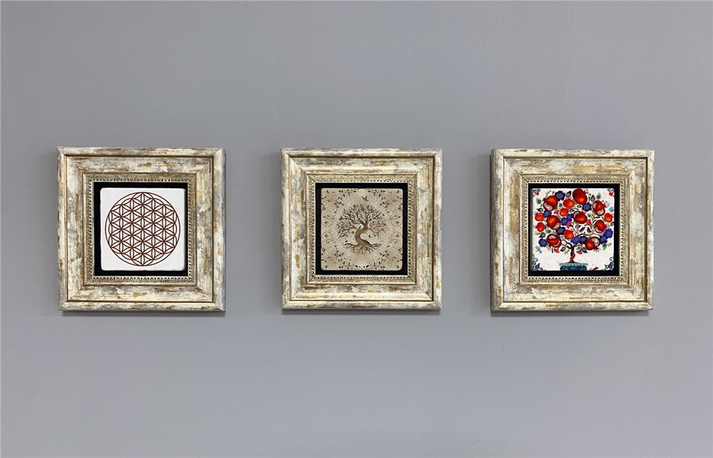 OSCAR STONE DECOR 3'lü ÇERÇEVELİ DOĞALTAŞ DUVAR DEKORU / 3CDD-40-234 (WALL DECOR)