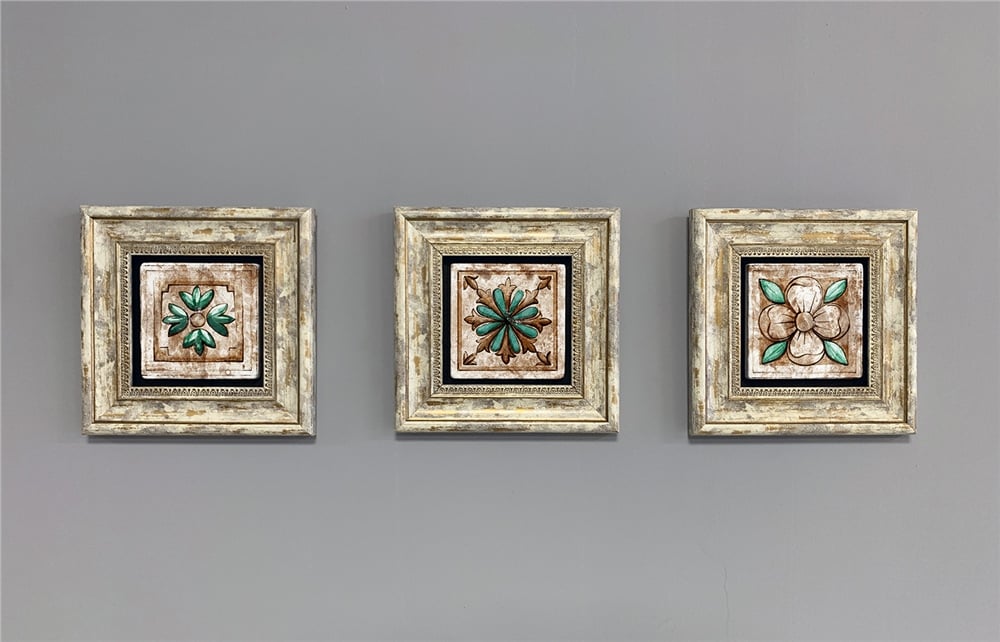 OSCAR STONE DECOR 3'lü ÇERÇEVELİ DOĞALTAŞ DUVAR DEKORU / 3CDD-40-308 (WALL DECOR)