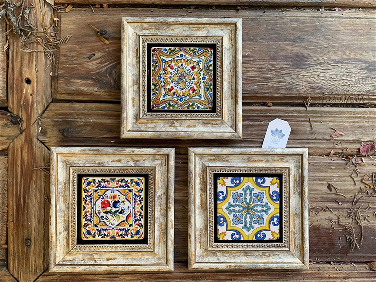 OSCAR STONE DECOR 3'lü ÇERÇEVELİ DOĞALTAŞ DUVAR DEKORU / 3CDD-40-221 (WALL DECOR)