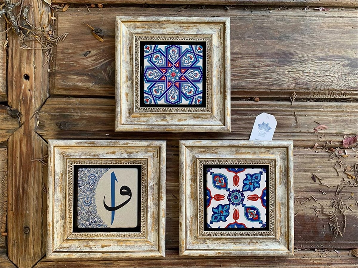 OSCAR STONE DECOR 3'lü ÇERÇEVELİ DOĞALTAŞ DUVAR DEKORU / 3CDD-40-208 (WALL DECOR)