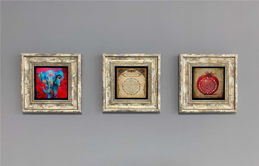 OSCAR STONE DECOR 3'lü ÇERÇEVELİ DOĞALTAŞ DUVAR DEKORU / 3CDD-40-406 (WALL DECOR)