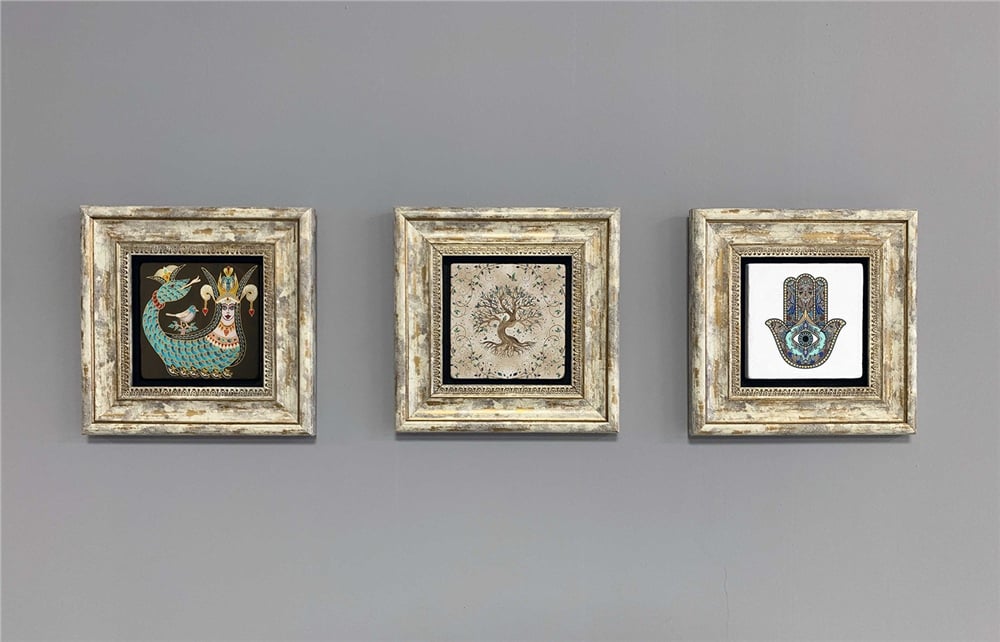 OSCAR STONE DECOR 3'lü ÇERÇEVELİ DOĞALTAŞ DUVAR DEKORU / 3CDD-40-341 (WALL DECOR)