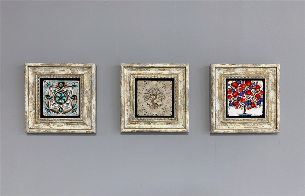OSCAR STONE DECOR 3'lü ÇERÇEVELİ DOĞALTAŞ DUVAR DEKORU / 3CDD-40-229 (WALL DECOR)