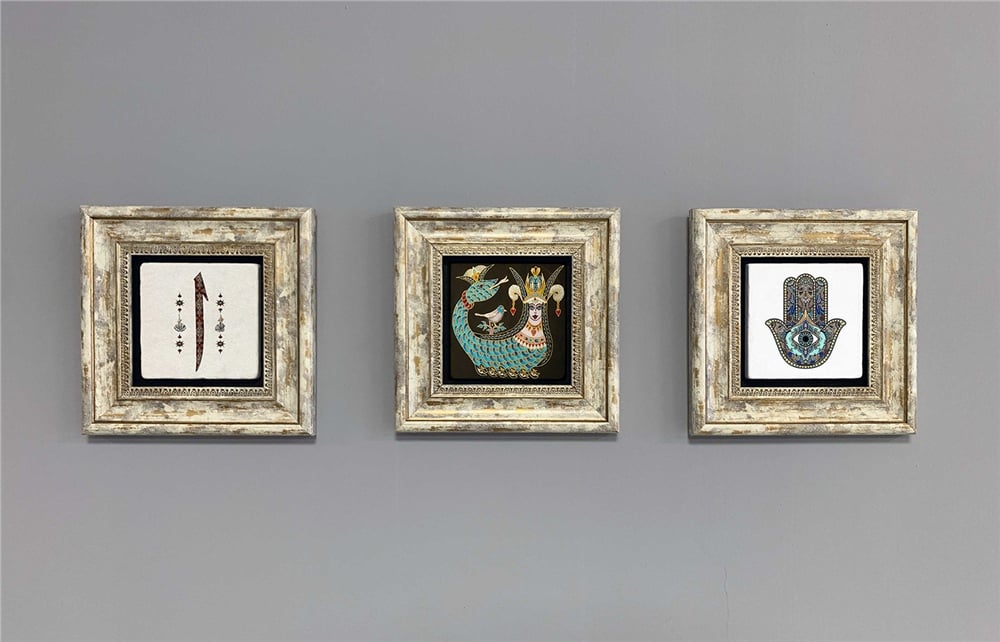 OSCAR STONE DECOR 3'lü ÇERÇEVELİ DOĞALTAŞ DUVAR DEKORU / 3CDD-40-385 (WALL DECOR)