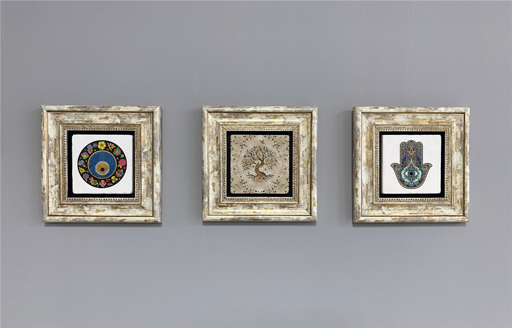 OSCAR STONE DECOR 3'lü ÇERÇEVELİ DOĞALTAŞ DUVAR DEKORU / 3CDD-40-241 (WALL DECOR)
