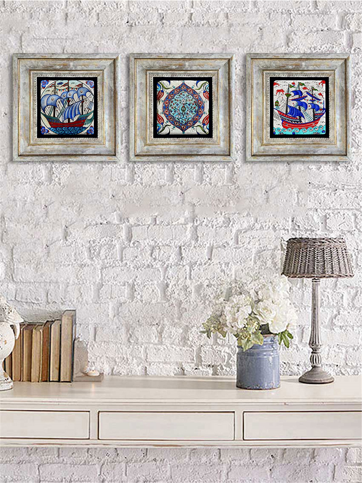 OSCAR STONE DECOR 3'lü ÇERÇEVELİ DOĞALTAŞ DUVAR DEKORU / 3CDD-40-041 (WALL DECOR)