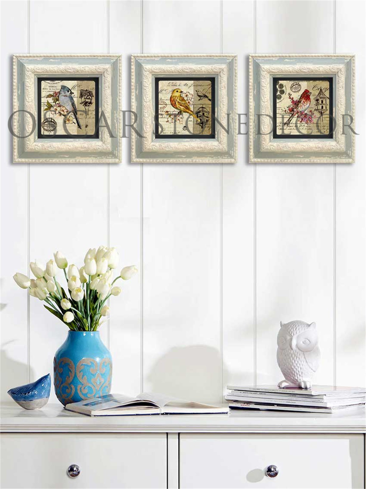 OSCAR STONE DECOR 3'lü ÇERÇEVELİ DOĞALTAŞ DUVAR DEKORU / 3CDD-10-001 (WALL DECOR)