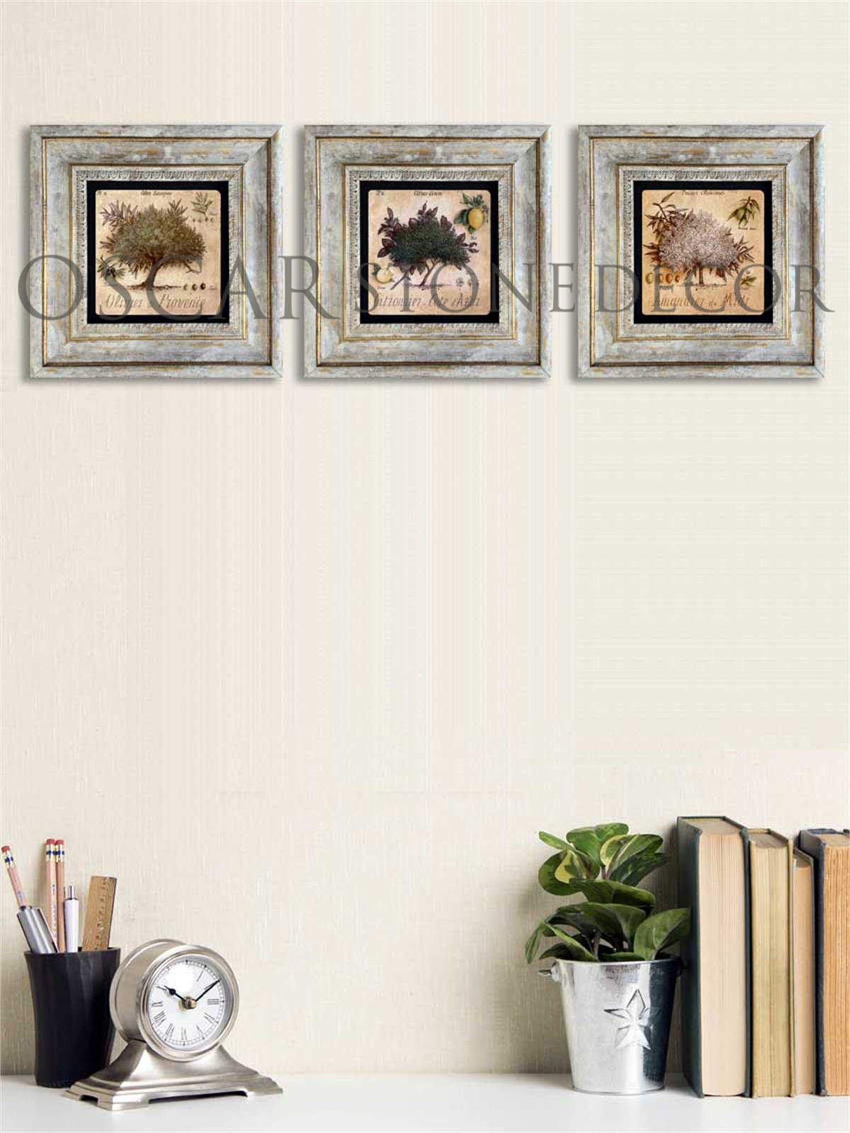 OSCAR STONE DECOR 3'lü ÇERÇEVELİ DOĞALTAŞ DUVAR DEKORU / 3CDD-10-001 (WALL DECOR)