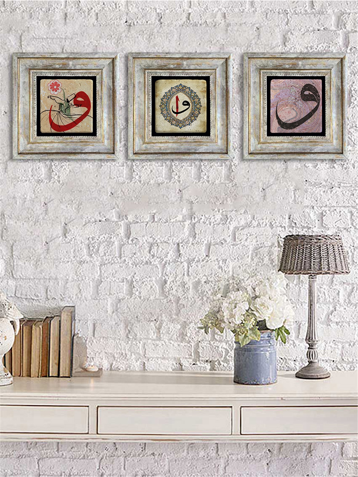 OSCAR STONE DECOR 3'lü ÇERÇEVELİ DOĞALTAŞ DUVAR DEKORU / 3CDD-40-033 (WALL DECOR)