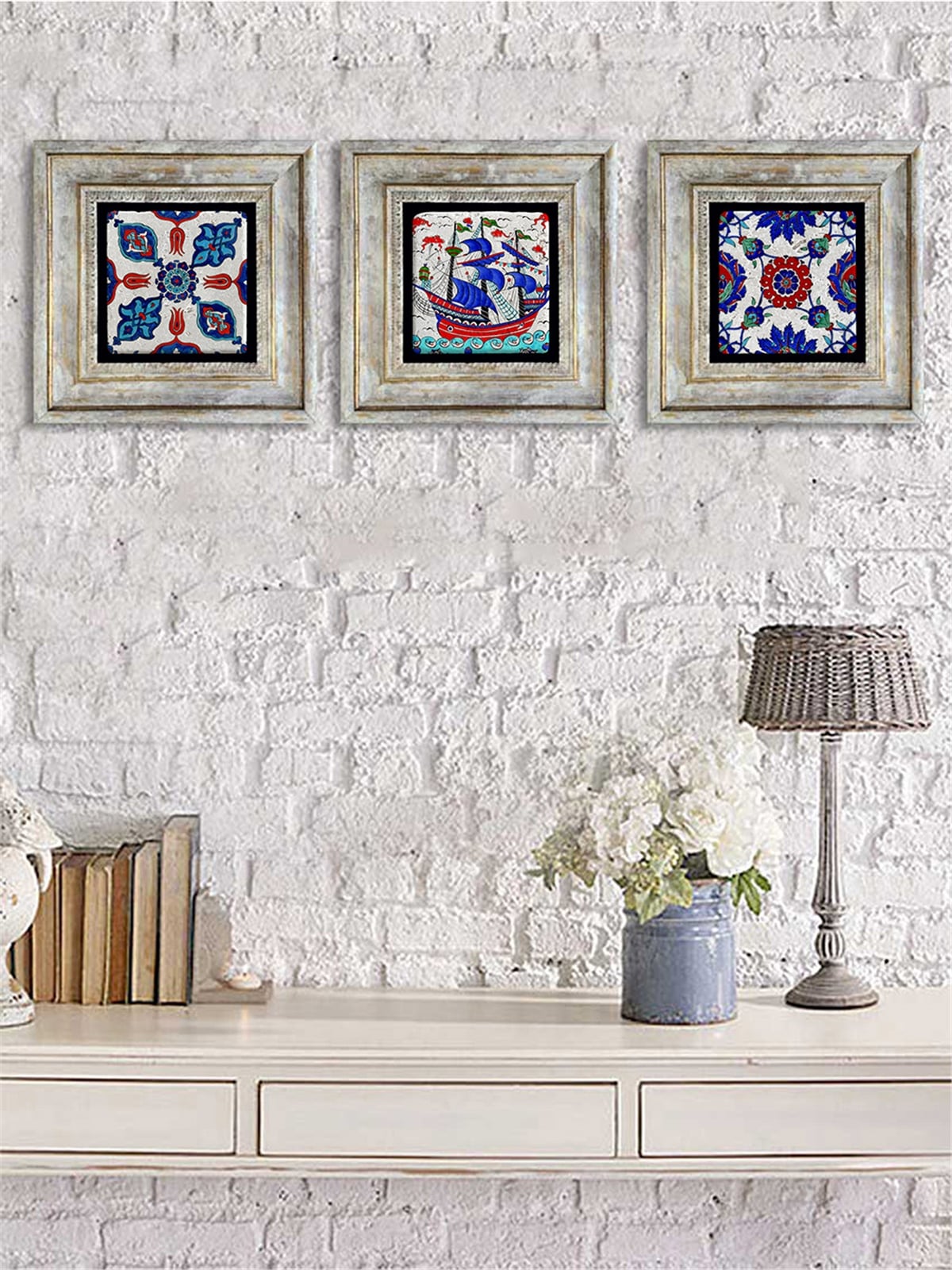OSCAR STONE DECOR 3'lü ÇERÇEVELİ DOĞALTAŞ DUVAR DEKORU / 3CDD-40-040 (WALL DECOR)