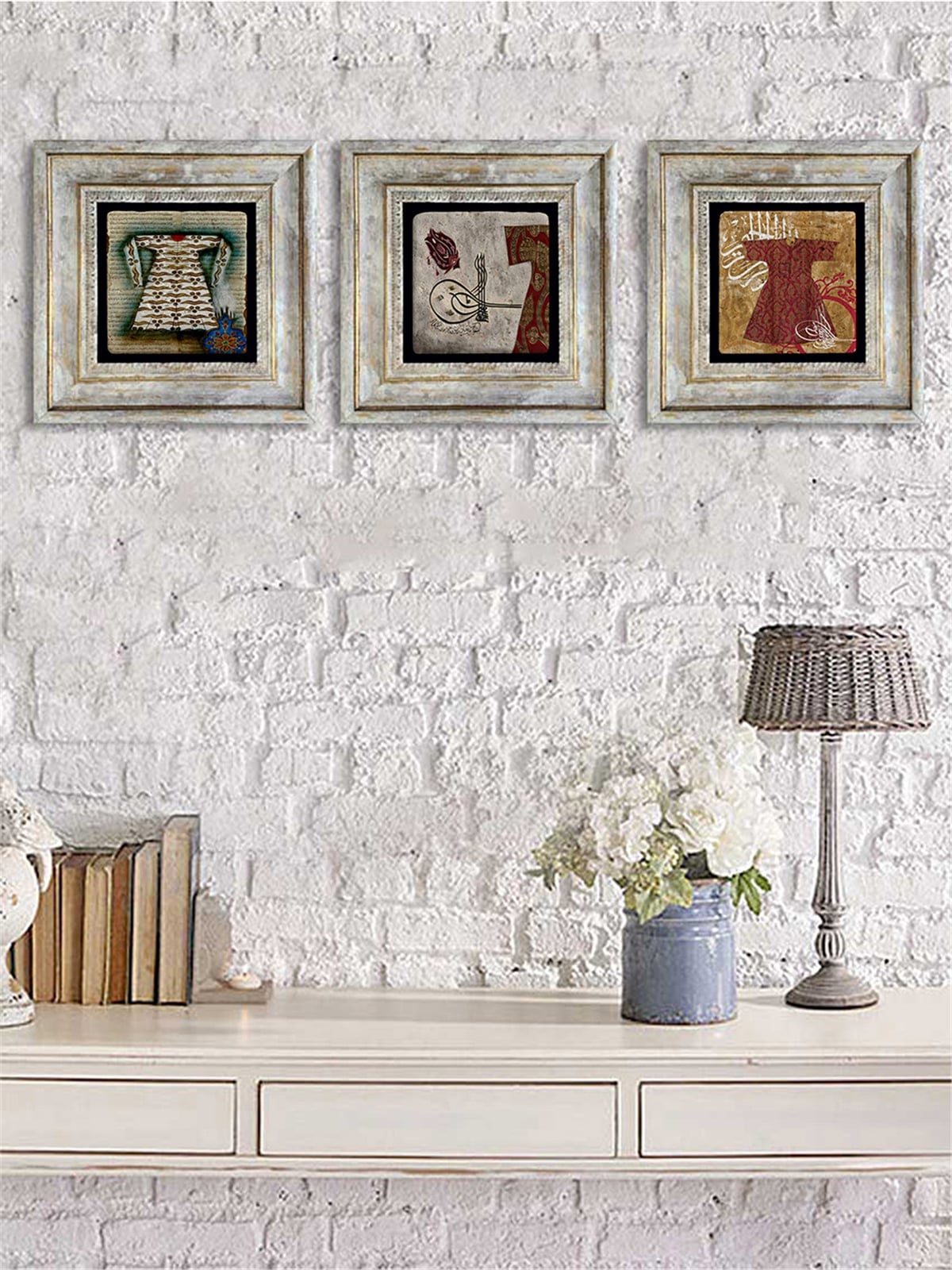 OSCAR STONE DECOR 3'lü ÇERÇEVELİ DOĞALTAŞ DUVAR DEKORU / 3CDD-40-060 (WALL DECOR)