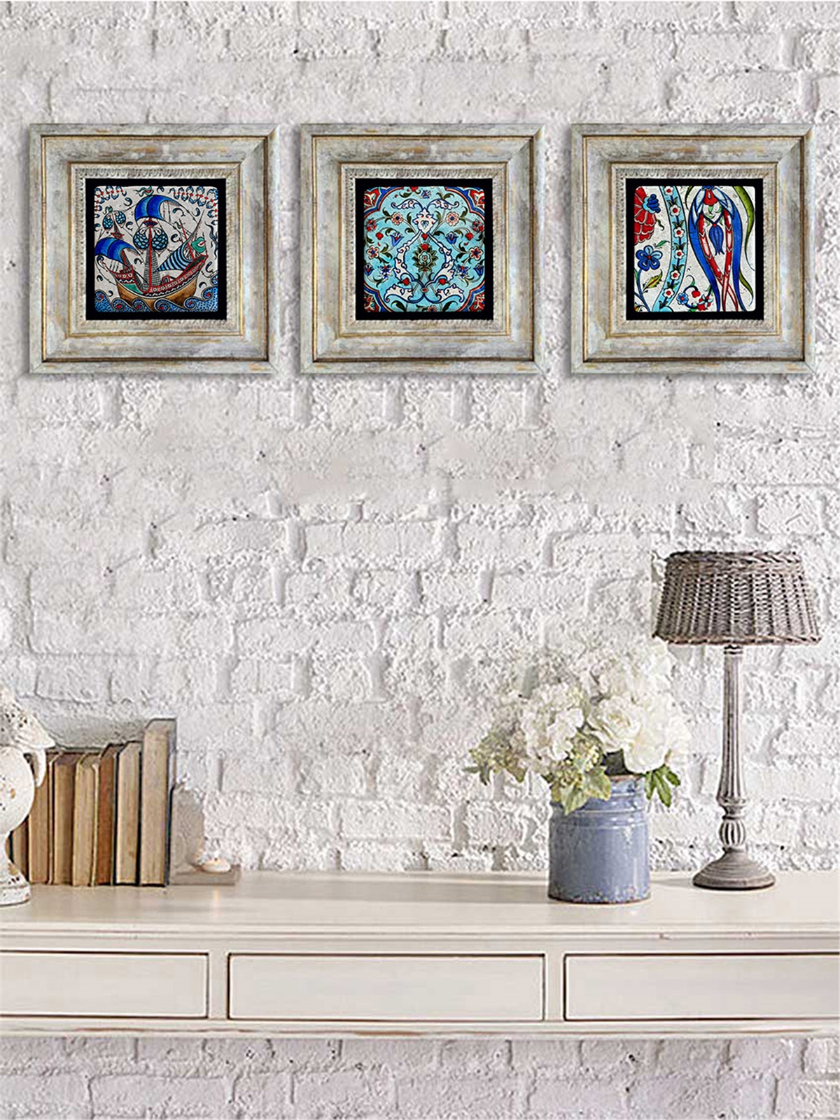 OSCAR STONE DECOR 3'lü ÇERÇEVELİ DOĞALTAŞ DUVAR DEKORU / 3CDD-40-042 (WALL DECOR)
