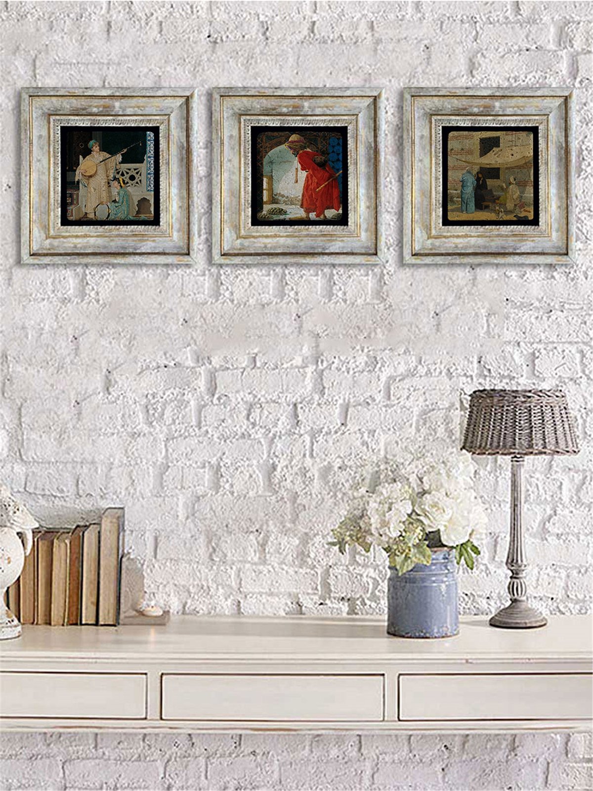 OSCAR STONE DECOR 3'lü ÇERÇEVELİ DOĞALTAŞ DUVAR DEKORU / 3CDD-40-062 (WALL DECOR)