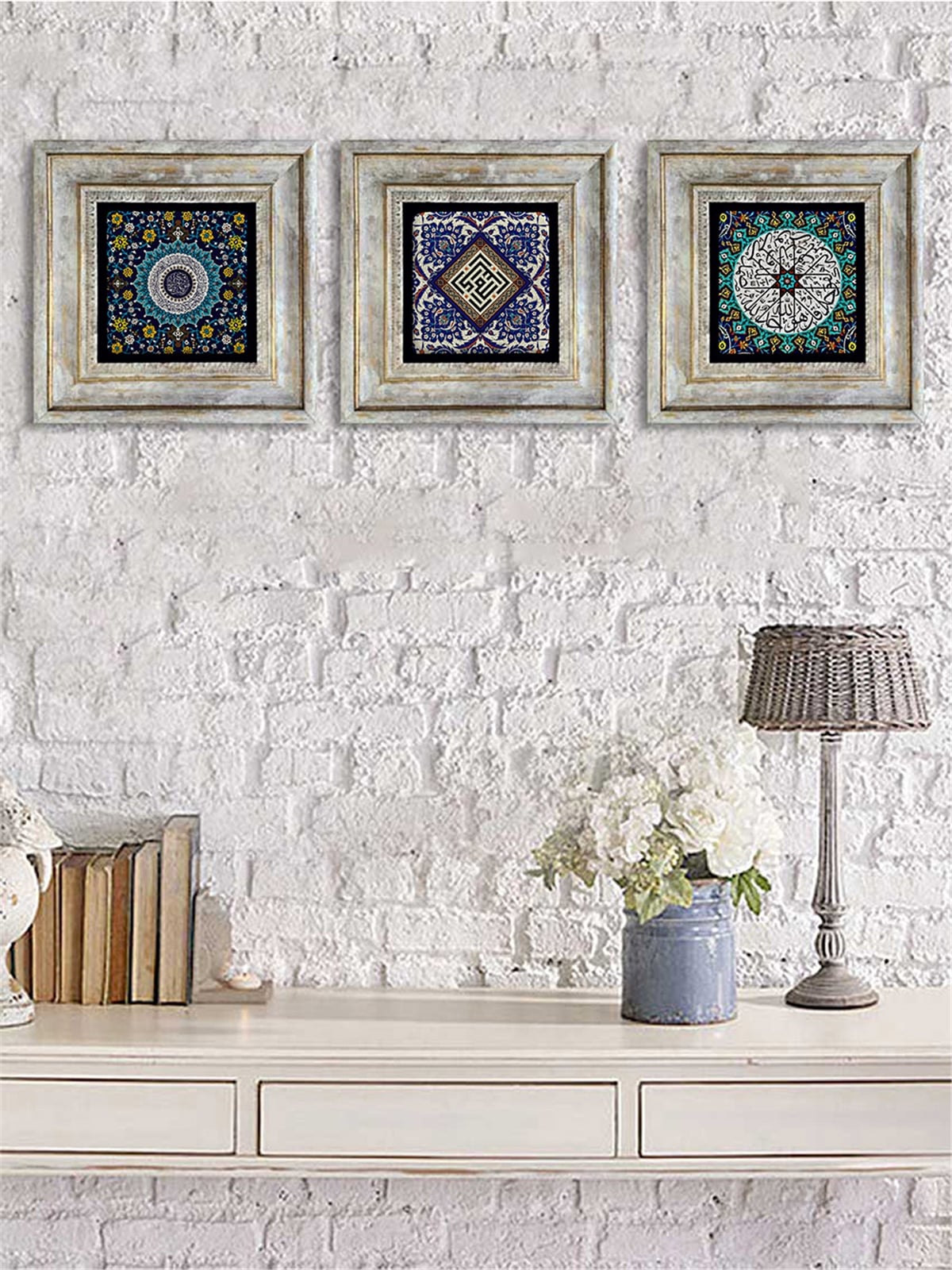 OSCAR STONE DECOR 3'lü ÇERÇEVELİ DOĞALTAŞ DUVAR DEKORU / 3CDD-40-034 (WALL DECOR)