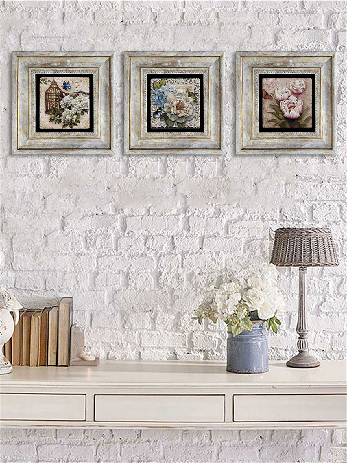 OSCAR STONE DECOR 3'lü ÇERÇEVELİ DOĞALTAŞ DUVAR DEKORU / 3CDD-40-094 (WALL DECOR)