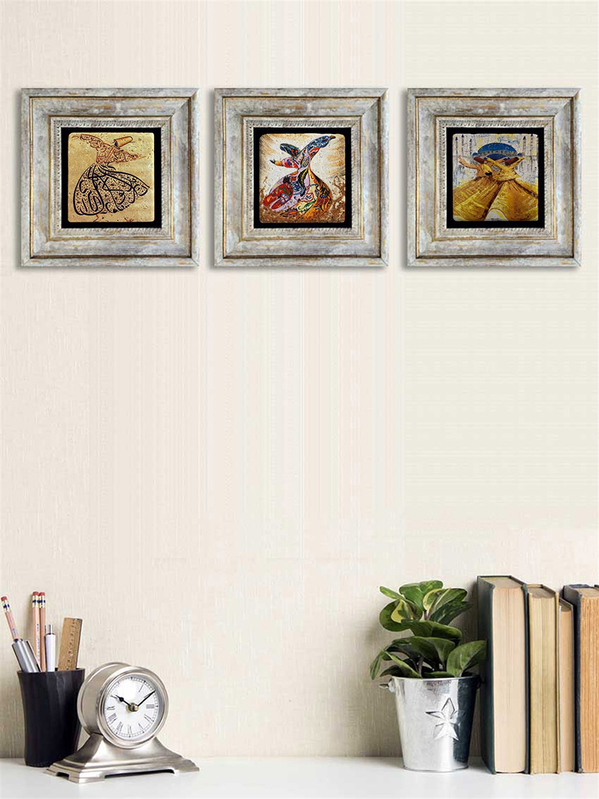 OSCAR STONE DECOR 3'lü ÇERÇEVELİ DOĞALTAŞ DUVAR DEKORU / 3CDD-40-026 (WALL DECOR)