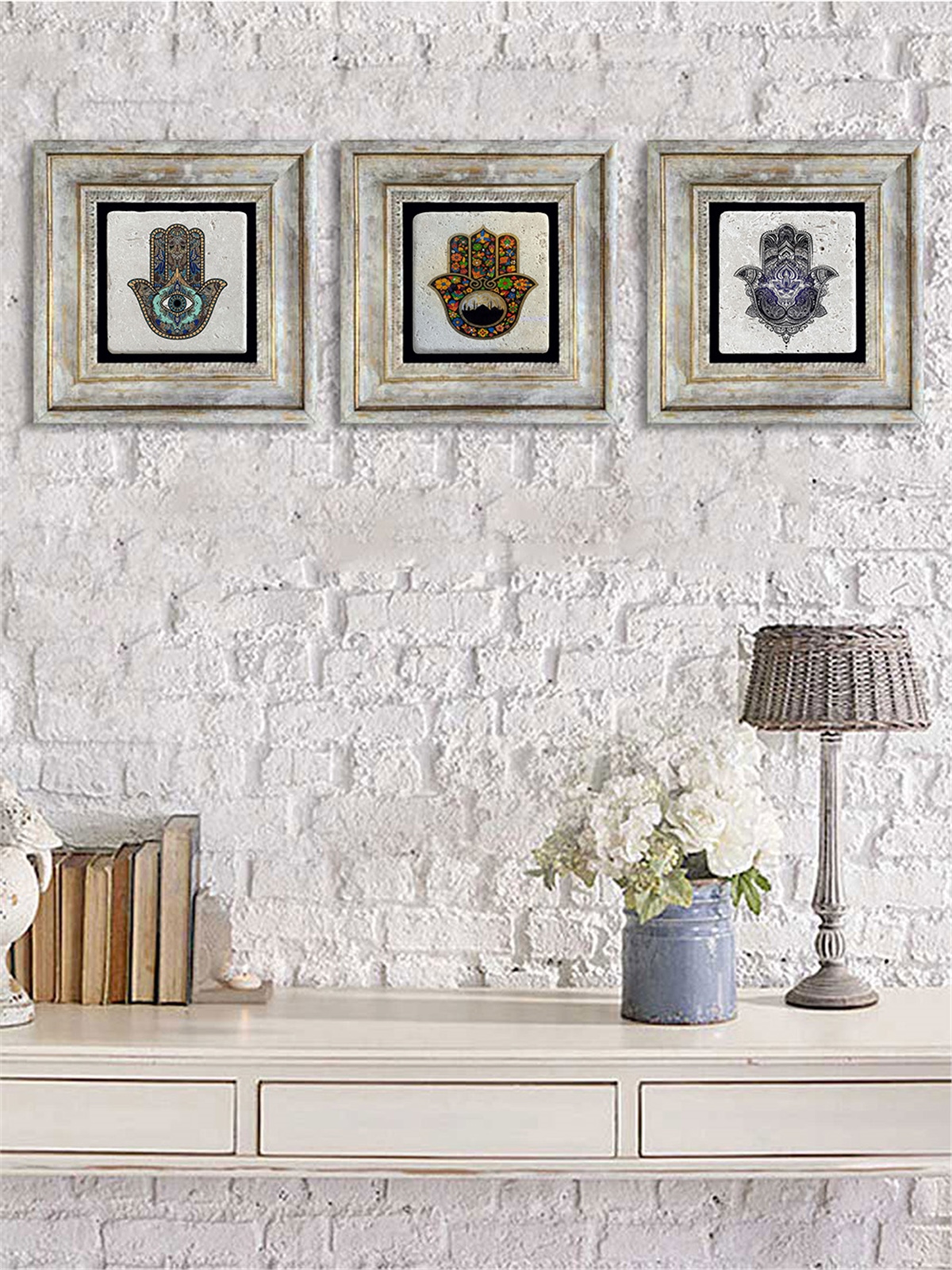 OSCAR STONE DECOR 3'lü ÇERÇEVELİ DOĞALTAŞ DUVAR DEKORU / 3CDD-40-059 (WALL DECOR)