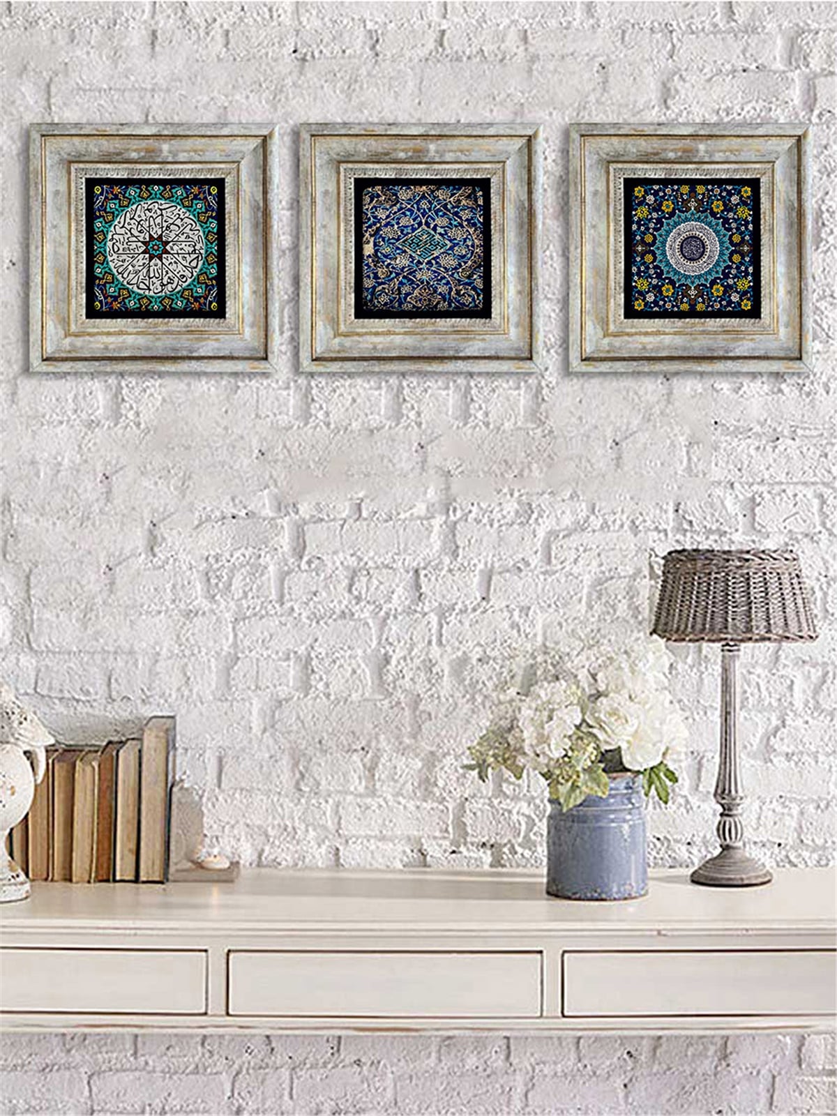 OSCAR STONE DECOR 3'lü ÇERÇEVELİ DOĞALTAŞ DUVAR DEKORU / 3CDD-40-035 (WALL DECOR)