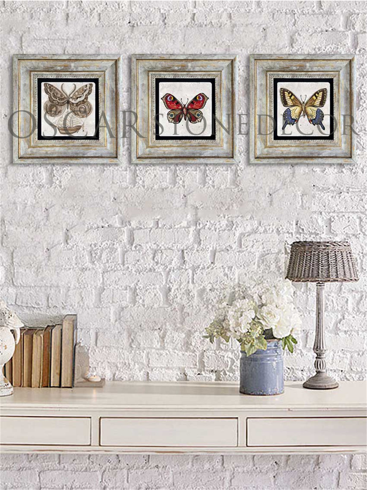 OSCAR STONE DECOR 3'lü ÇERÇEVELİ DOĞALTAŞ DUVAR DEKORU / 3CDD-10-001 (WALL DECOR)
